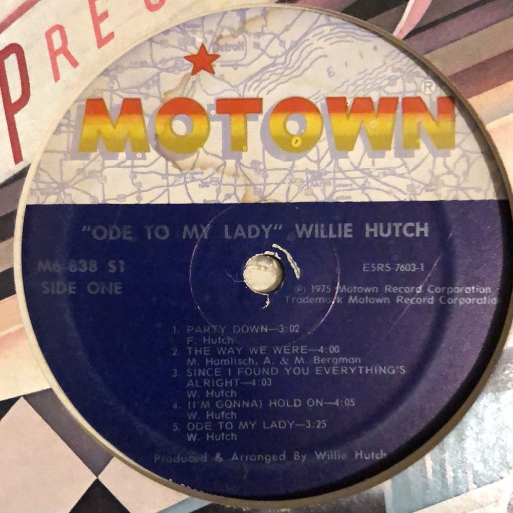 Willie Hutch Ode To My Lady Vinyl Lp '75